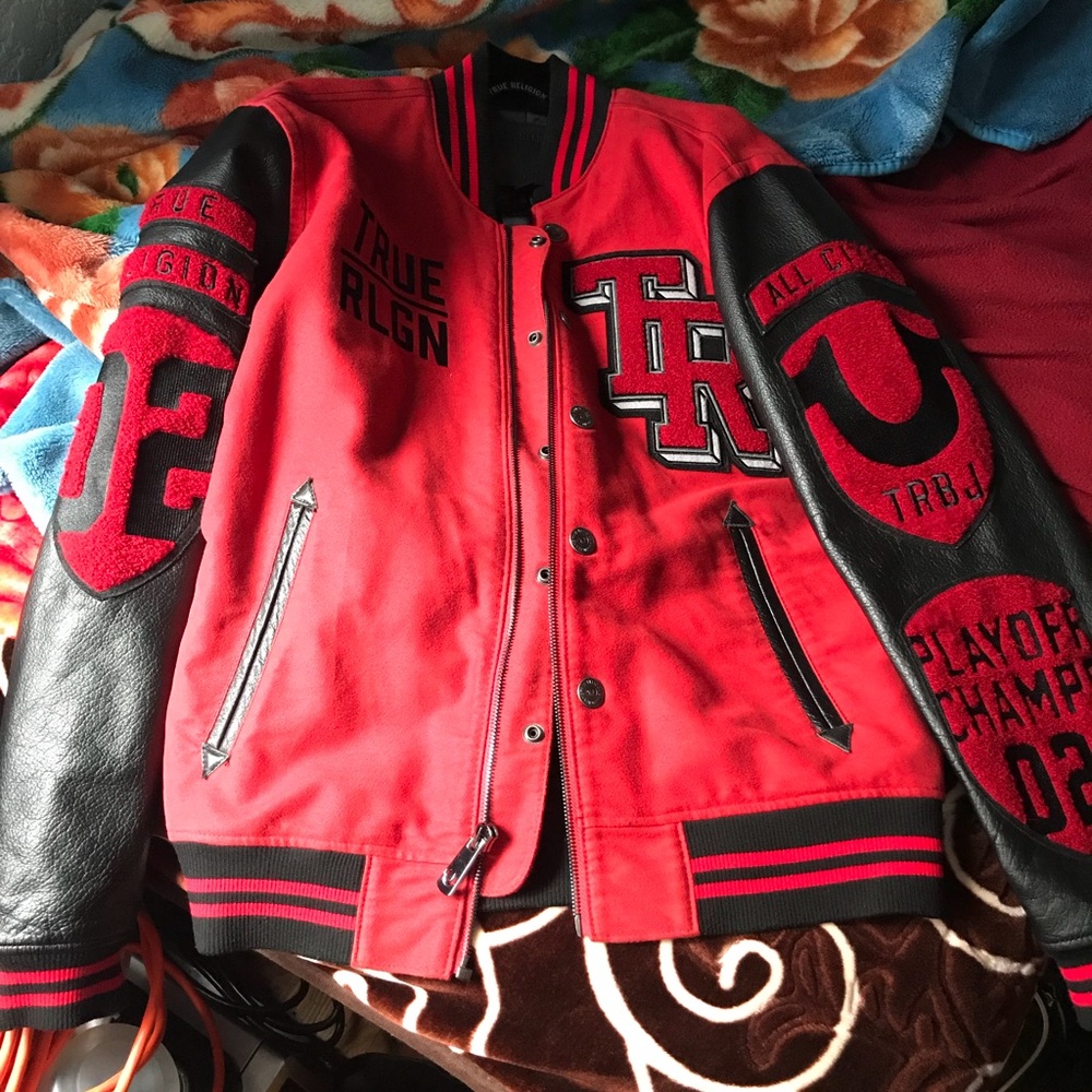 True Religion varsity jacket.